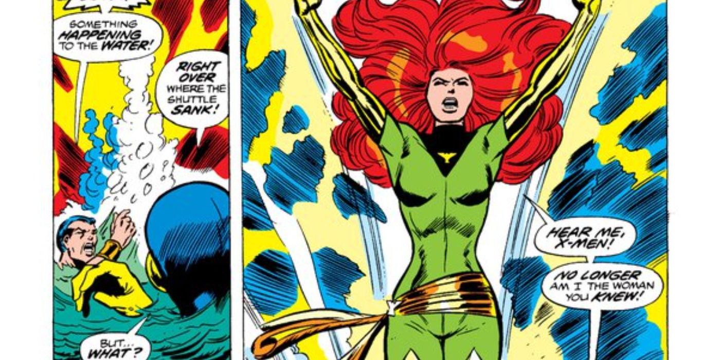 Jean Grey becomes the Phoenix in Marvel Comics.