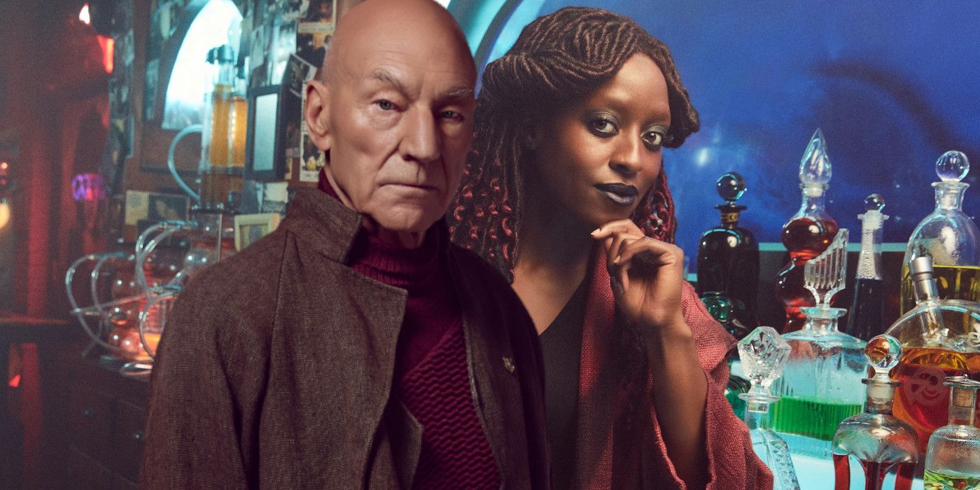 Jean-Luc Picard and Young Guinan in Picard season 2