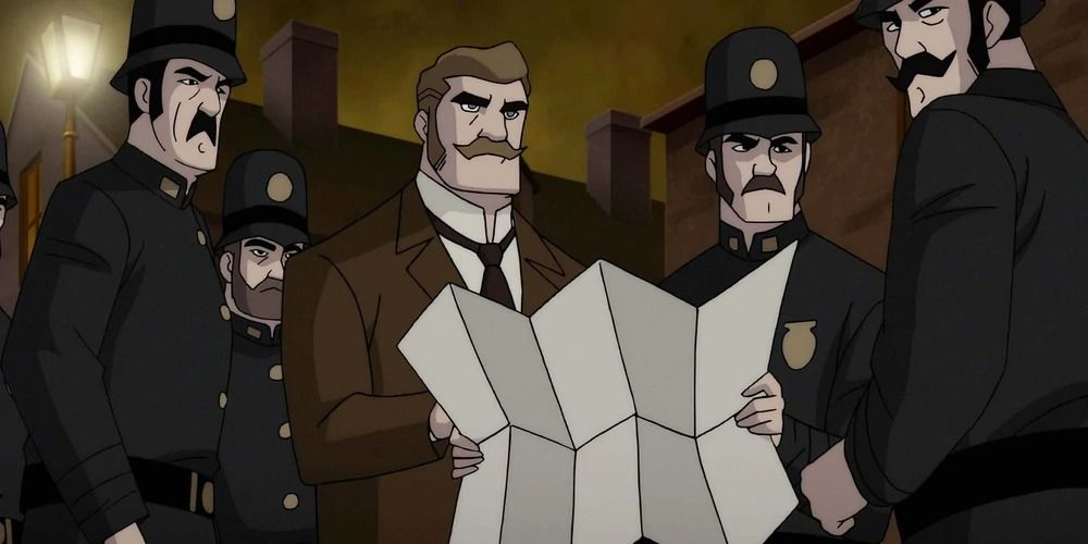 Jim Gordon in Gotham investigates the Ripper murders in Gotham By Gaslight