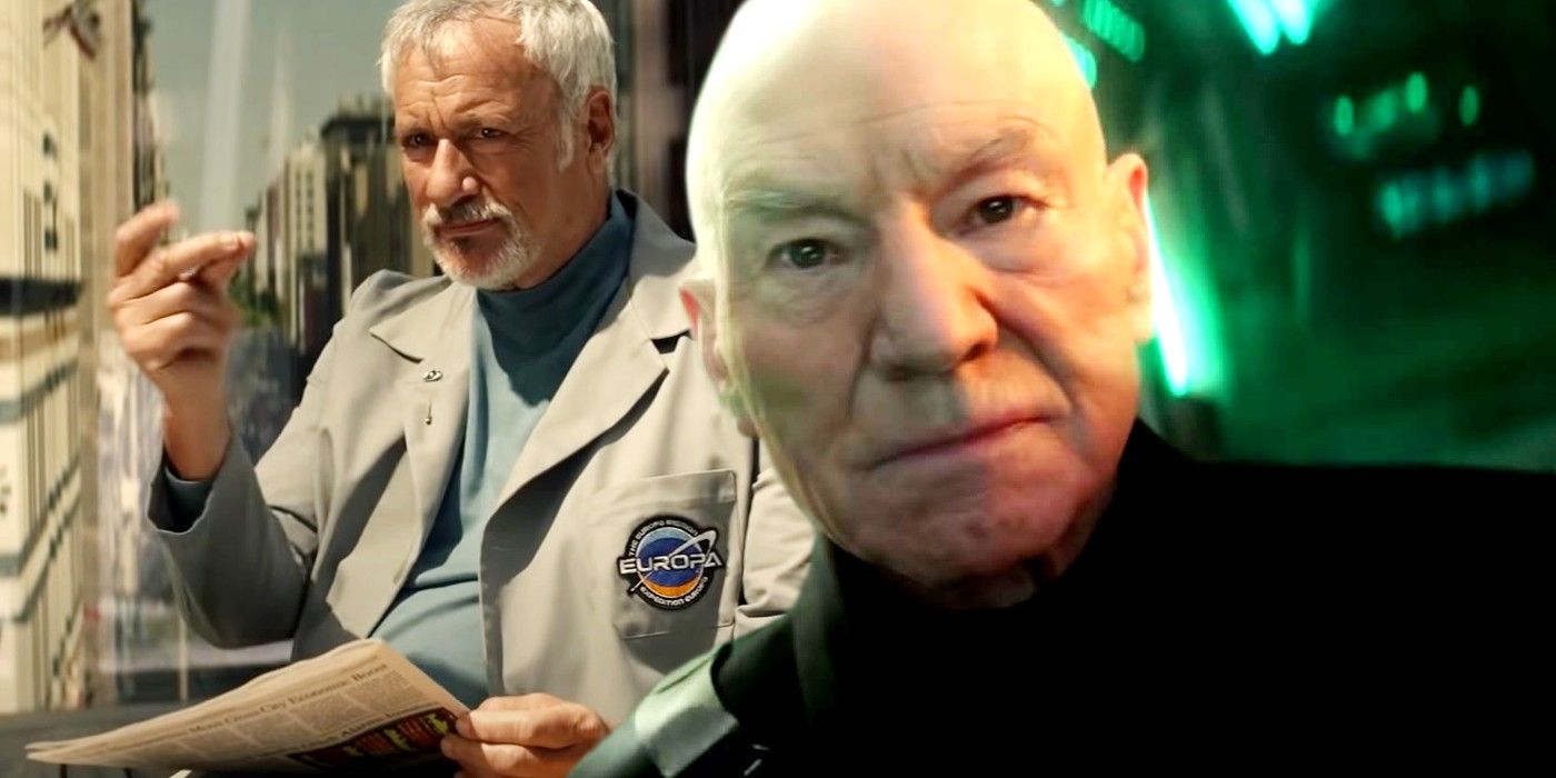 John de Lancie as Q and Patrick Stewart as Picard in Star Trek Picard