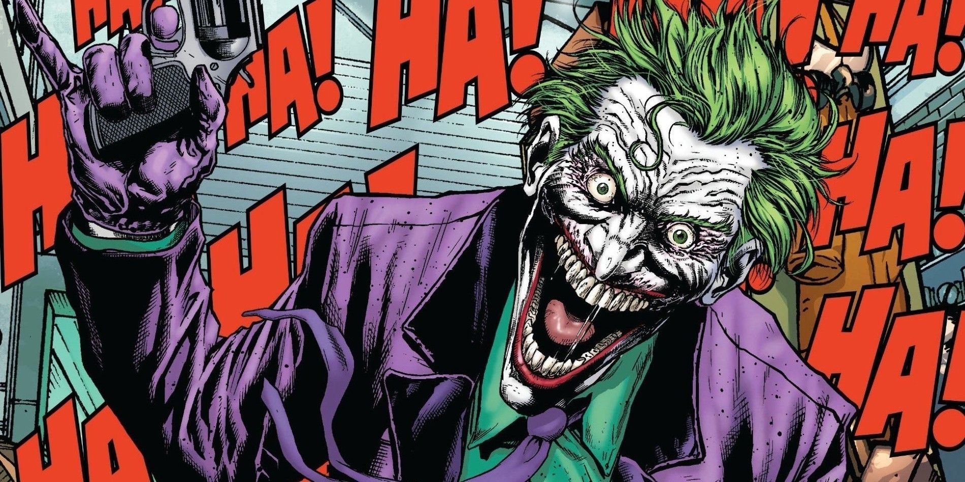 Joker laughing in the comics.