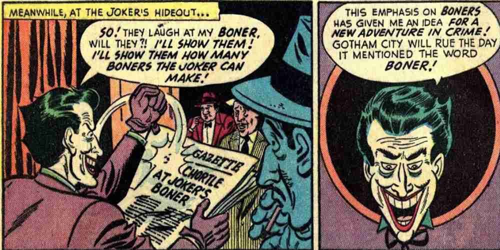 The Joker from Batman talks about his boner.