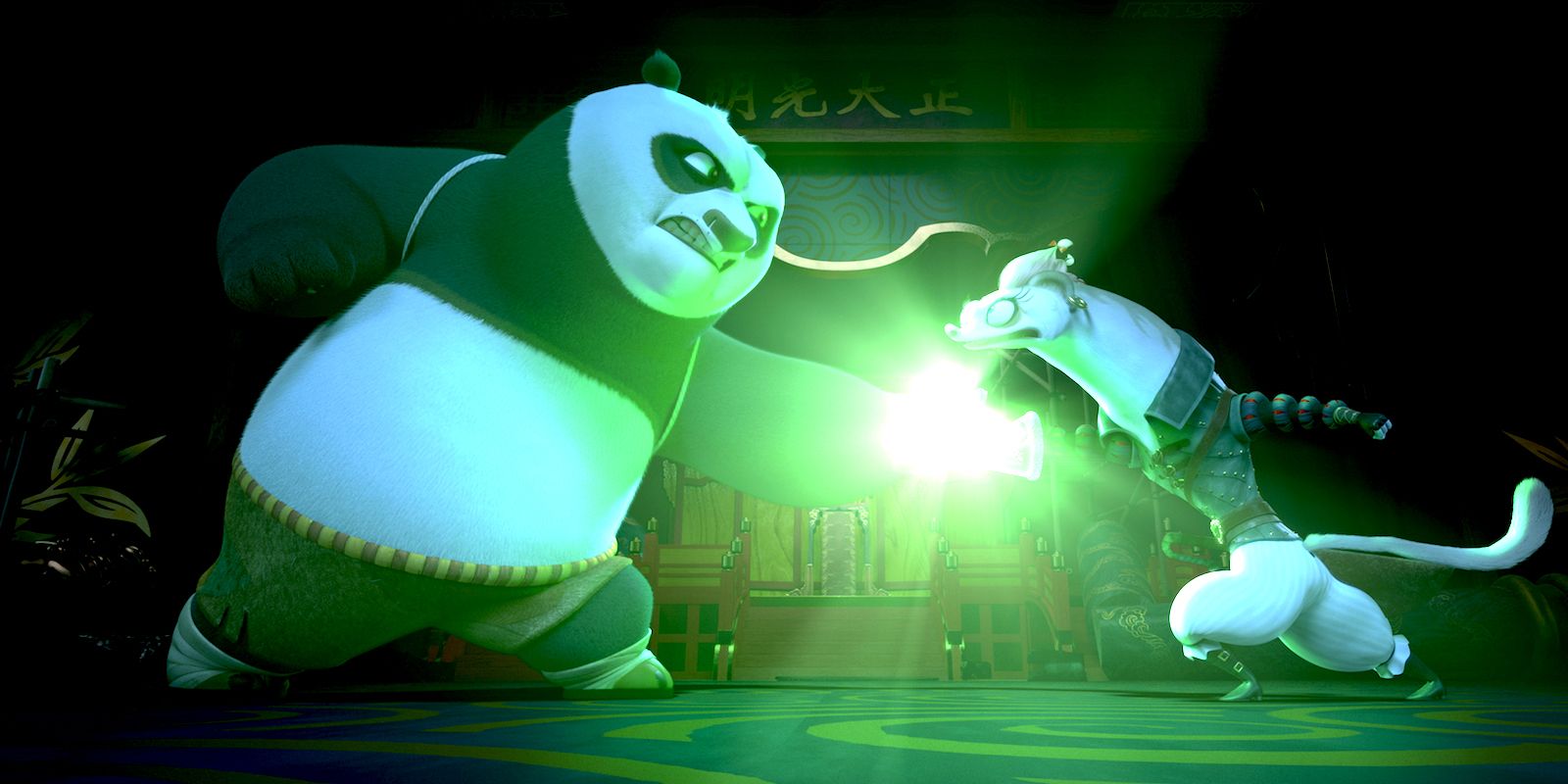 Jack Black as Po and Della Saba as Veruca in Kung Fu Panda: Dragon Knight: Season 1 Header