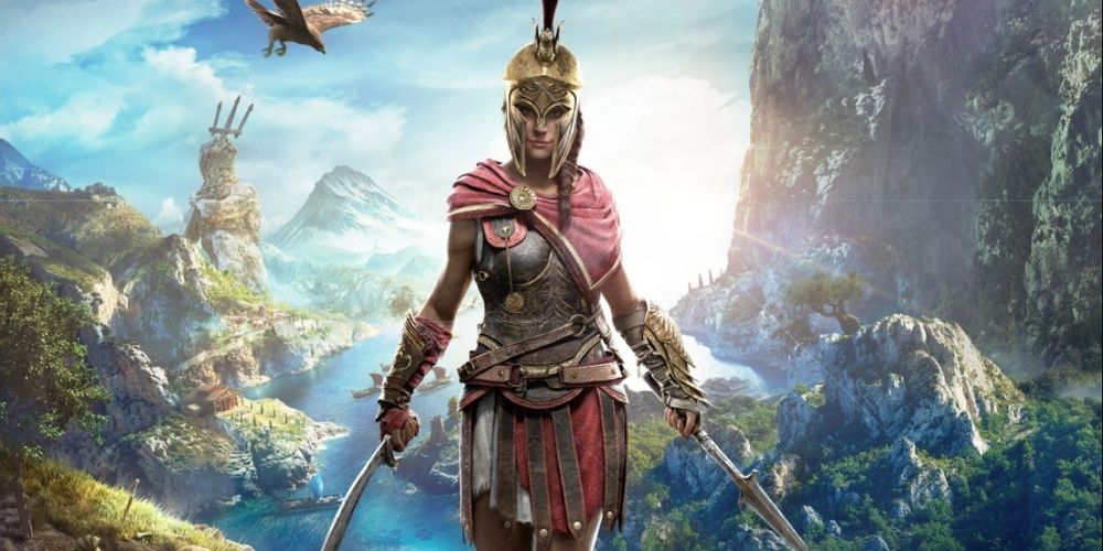 Kassandra wearing armor in Assassins Creed Odyssey Cropped 1