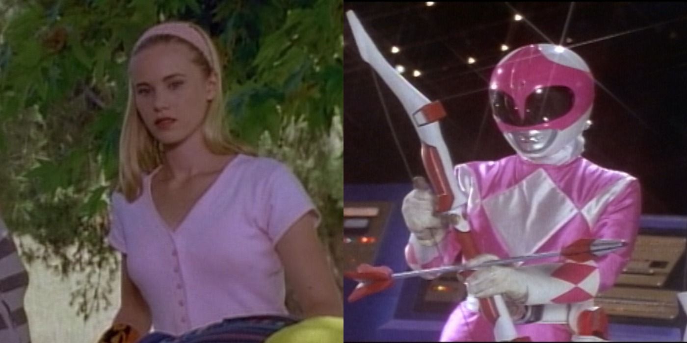 Split Image Of Katherine, The Second Pink Ranger, From Mighty Morphin Power Rangers