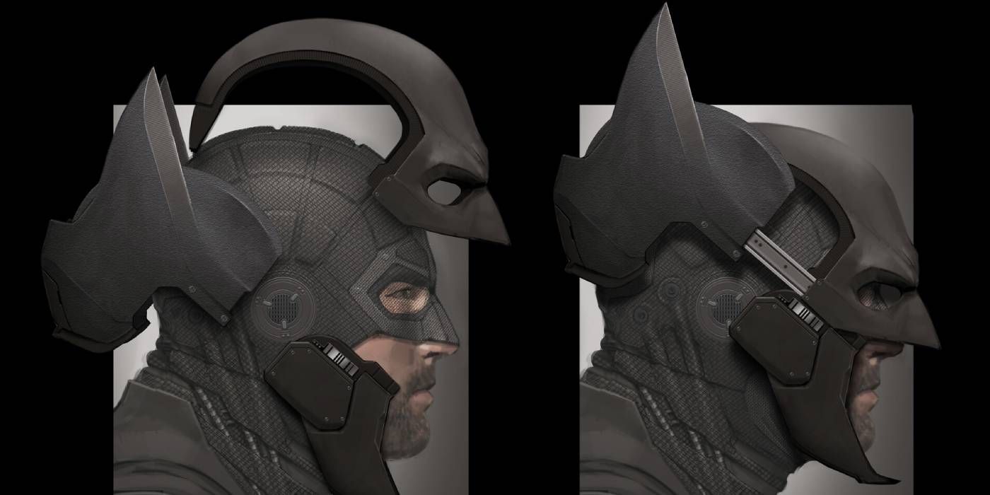Keith Christensen Ben Affleck Batman cowl concept art