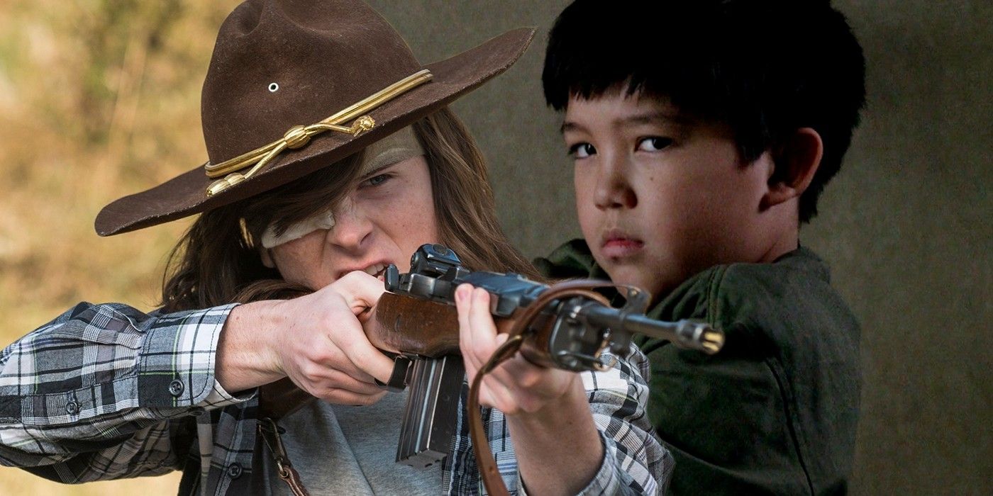 Kien Michael Spiller as Hershel and Chandler Riggs as Carl in The Walking Dead