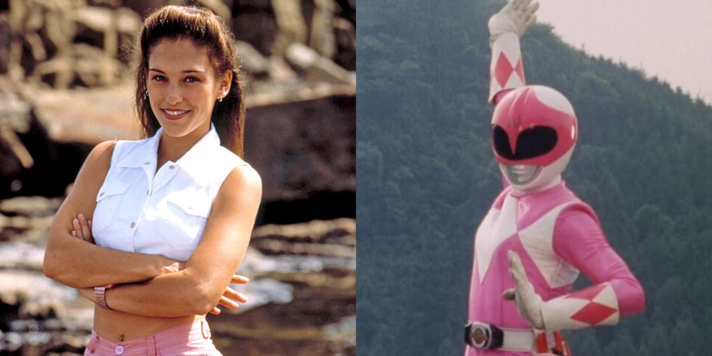 Split Image of Kimberly, The First Pink Ranger, From Mighty Morphin Power Rangers