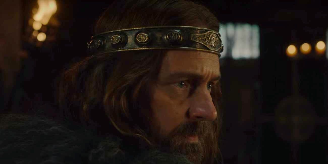 King Constantine looks serious in The Last Kingdom