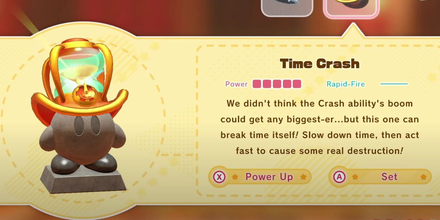 The Evolved Time Crash Ability in Kirby &amp; The Forgotten Land