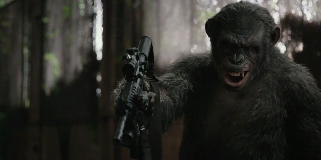 Koba With Machine Gun in Dawn of the Planet of the Apes