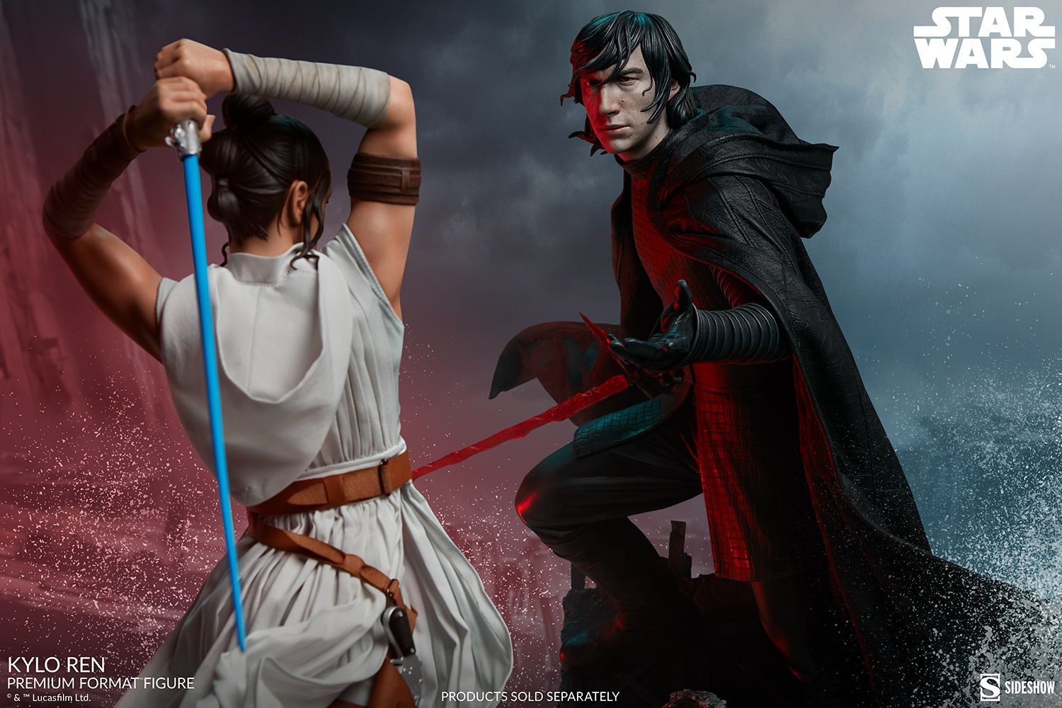 Rey vs Kylo Ren in The Rise of Skywalker - Star Wars Premium Figure from Sideshow
