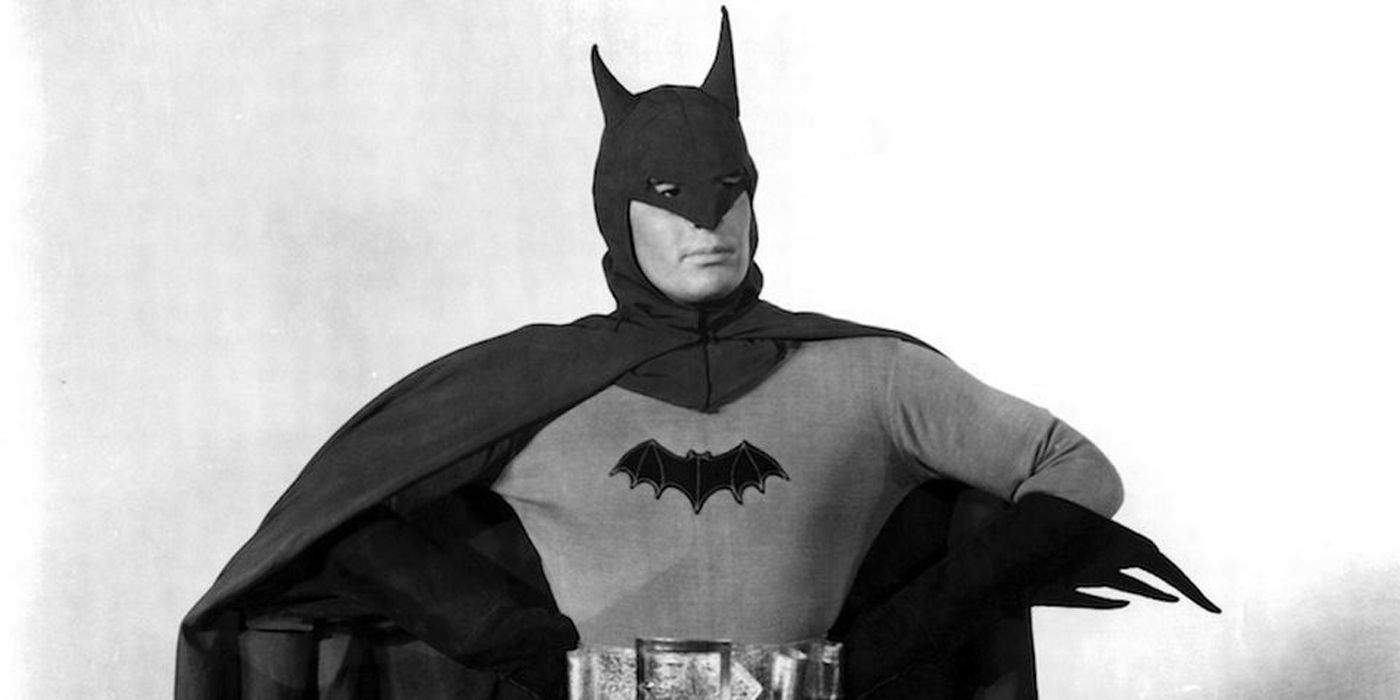 Lewis G Wilson posing as Batman.
