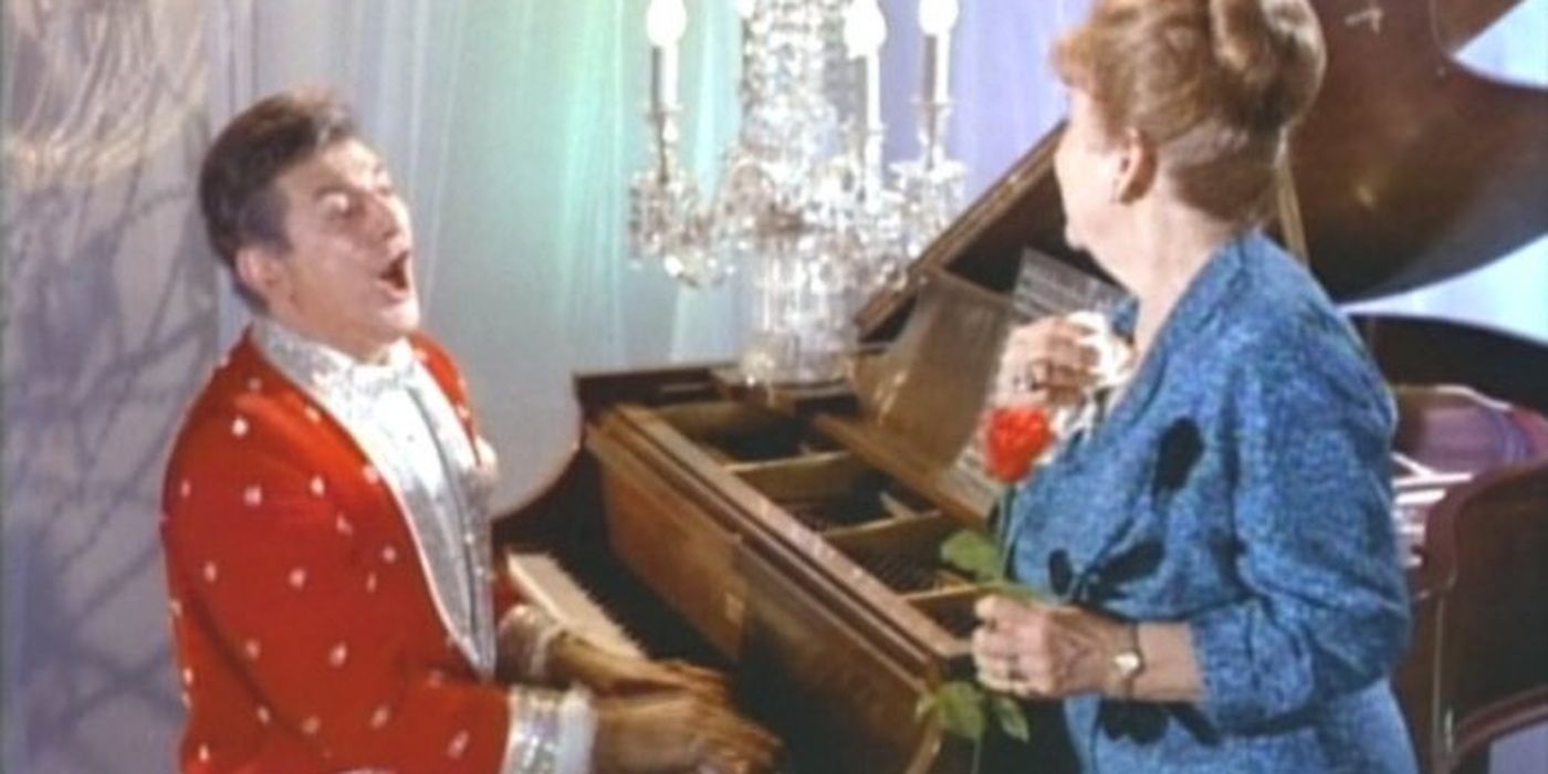 Liberace playing piano as Chandell on Batman