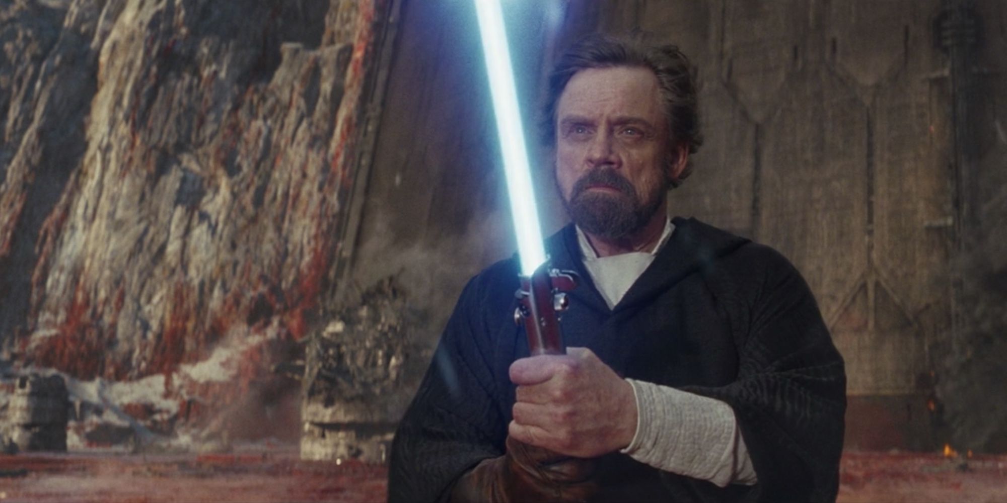 Luke Force Projecting on Crait in The Last Jedi