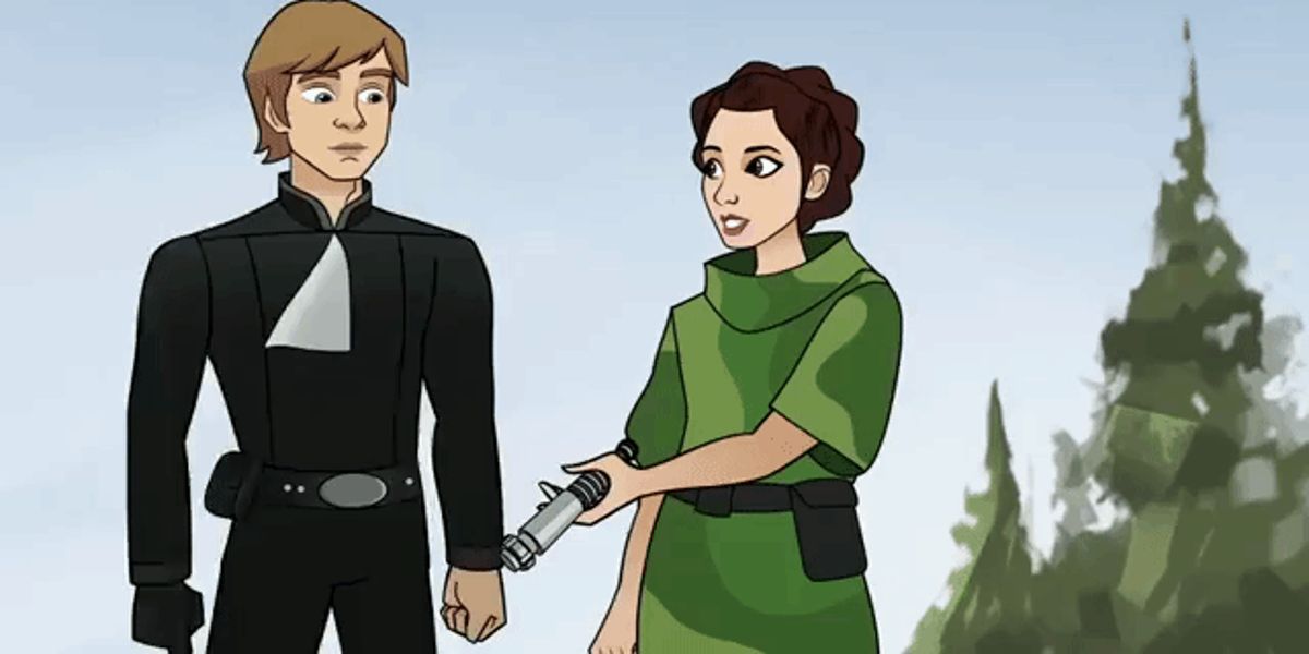 Luke Skywalker and Princess Leia Organa in The Forces of Destiny animated series