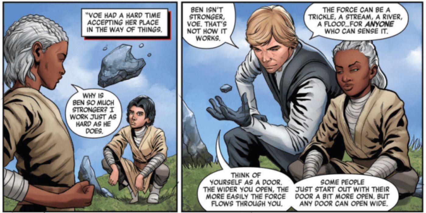 Luke teaches his students in The Rise of Kylo Ren comic.