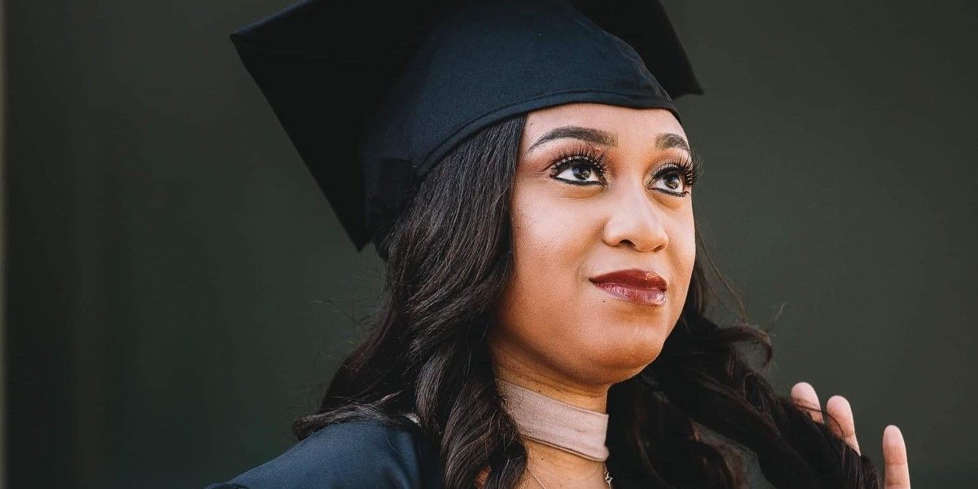Memphis Sandoval from 90 Day Fiancé wearing grad cap and gown