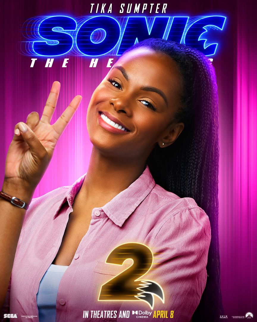 Tika Sumpter as Maddie in Sonic the Hedgehog 2 Poster.