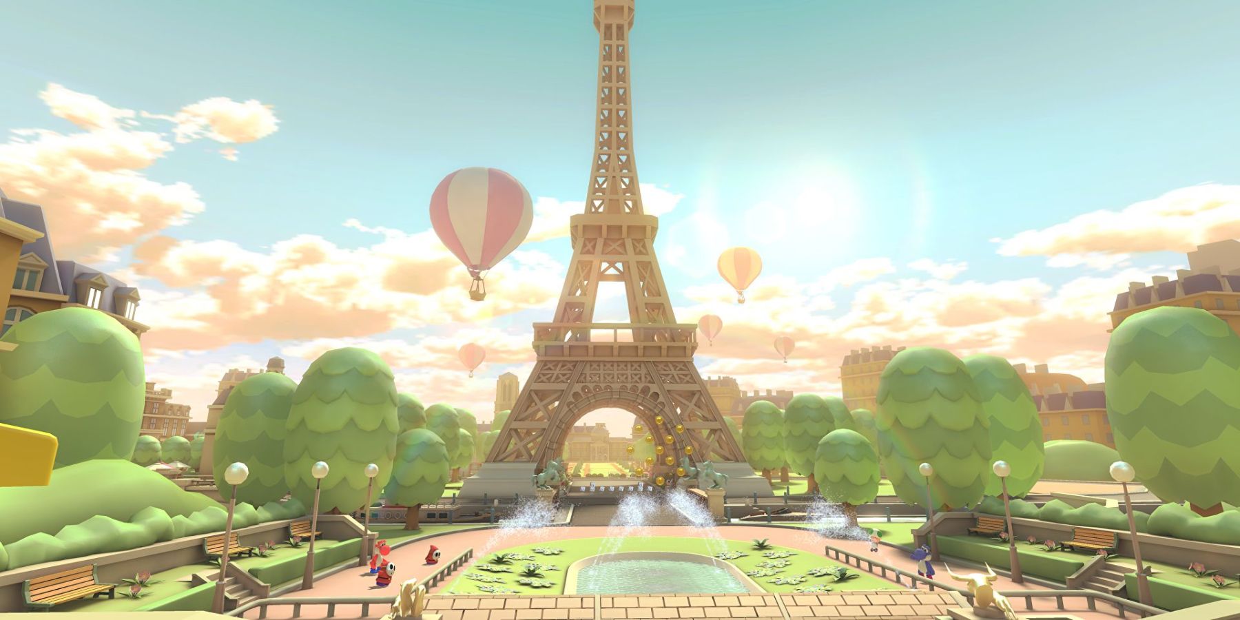 Paris Promenade in Mario Kart 8 Deluxe combines three variants of the Tour course