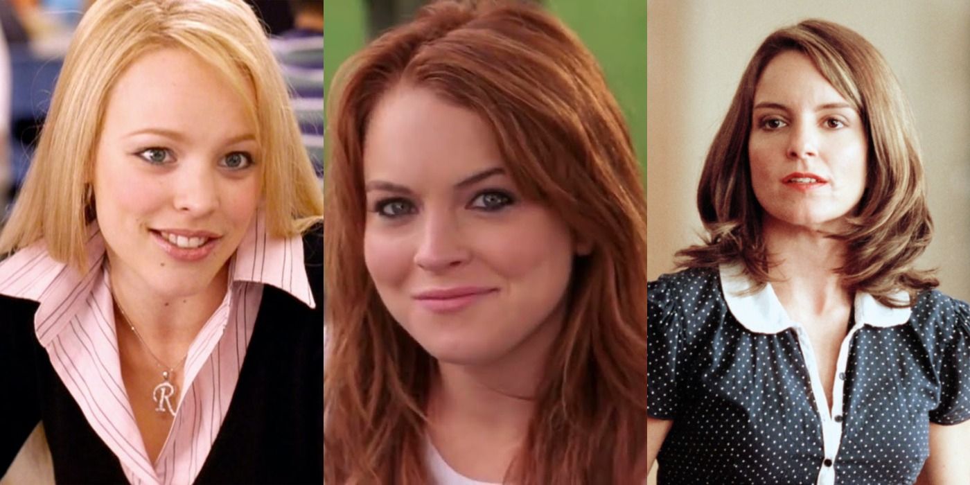 Split images of Regina George, Cady Herron, and Sharon Norbury in Mean Girls