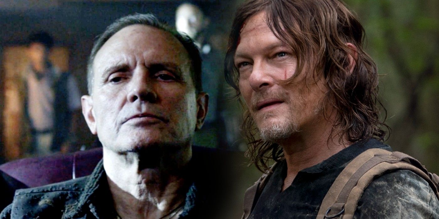 Michael Biehn as Ian and Norman Reedus as Daryl in Walking Dead