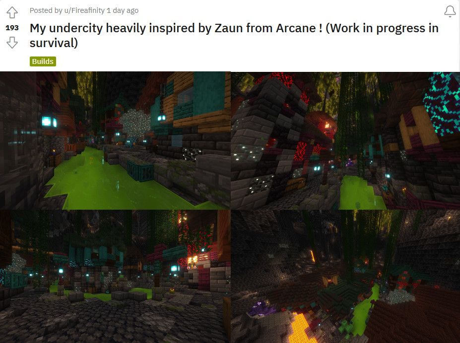 Minecraft Arcane Zaun Reddit Post