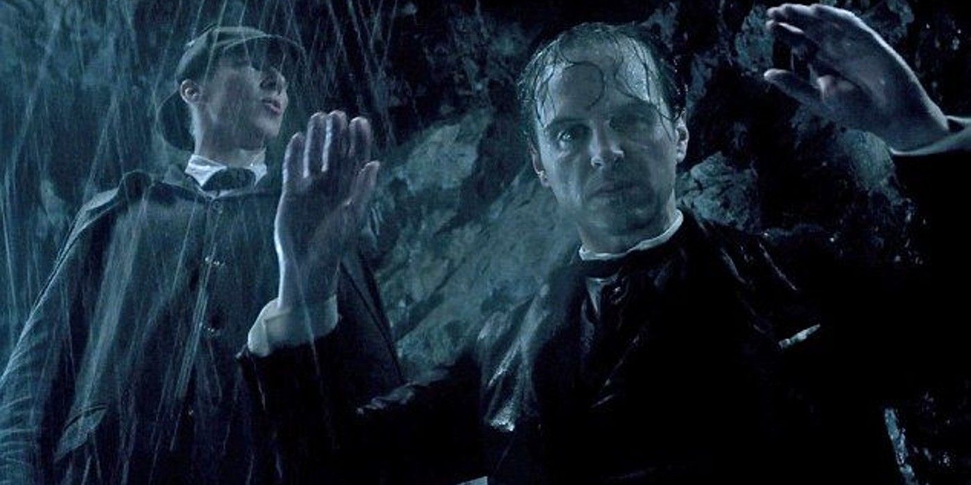 Moriaty and Sherlock in the Waterfalls in The Abominable Bride