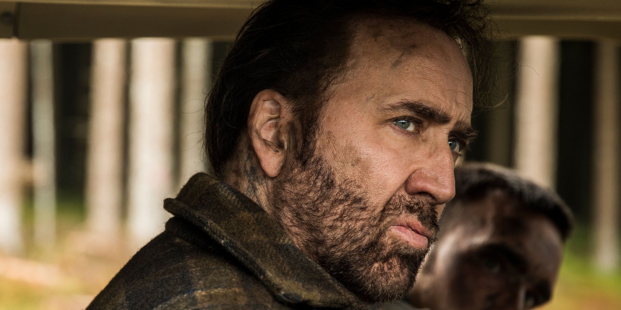 Nicolas Cage with a beard in Mandy