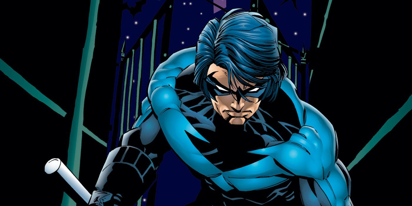 Nightwing in a battle pose.