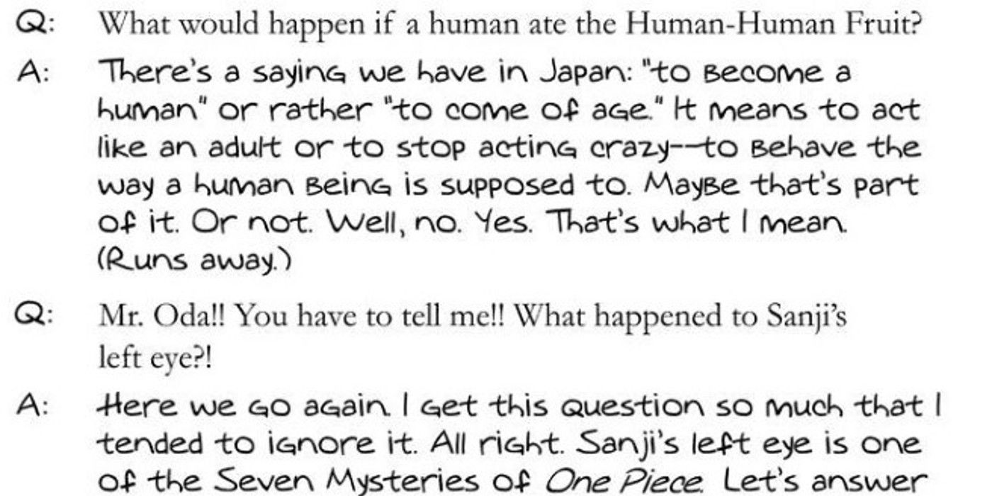 One Piece Author answers the Human Fruit Question.
