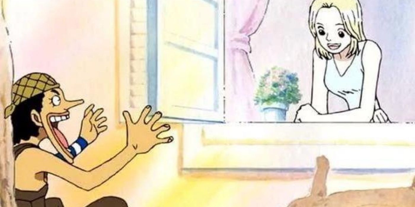 Usopp outside Kaya's window in One Piece