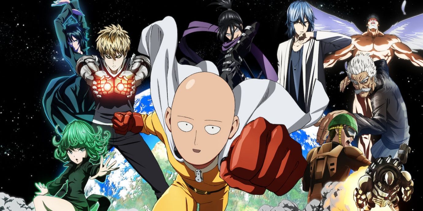 One Punch Man poster with core characters
