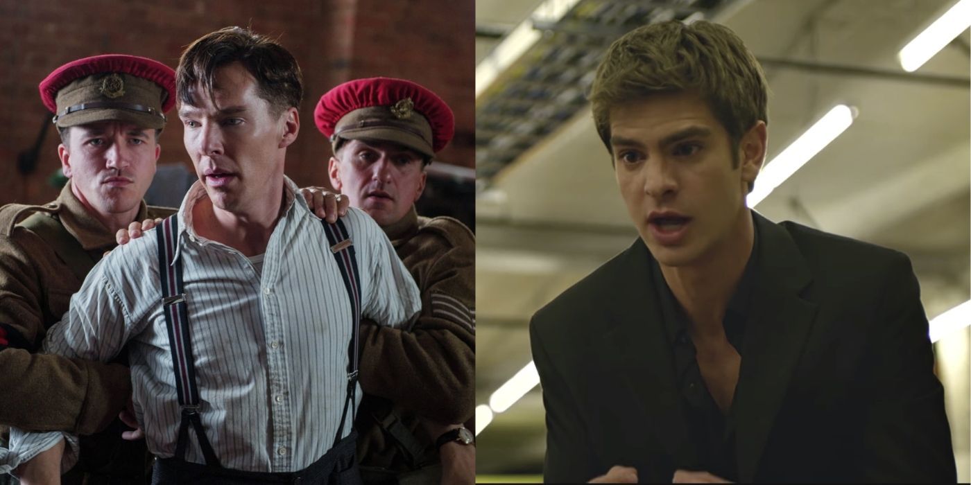 2022 Oscar SSplit image of Benedict Cumberbatch In The Imitation Game And Andrew Garfield In The Social Network