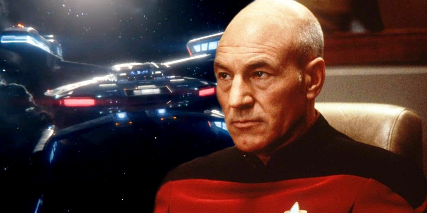 Patrick Stewart como Jean Luc Picard em Star Trek Next Generation e Stargazer
