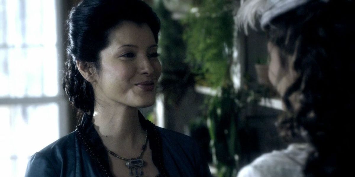 Pearl Zhu smiles at Anna in Vampire Diaries