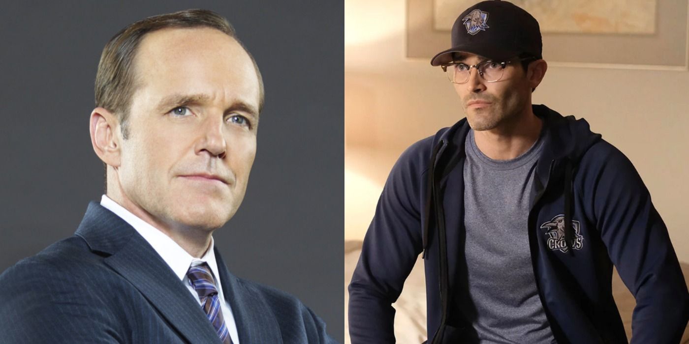 A split image depicts Phil Coulson in Agents Of SHIELD and Clark Kent in Superman &amp; Lois