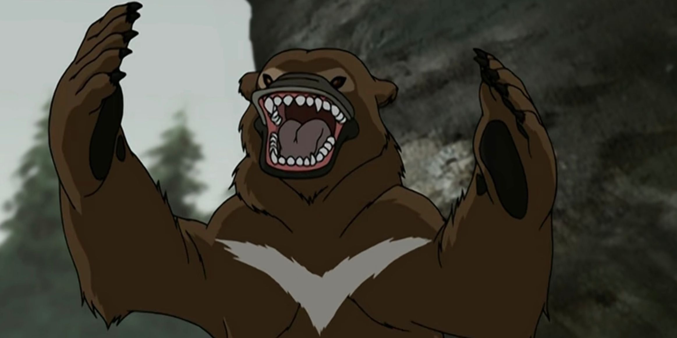 Ornitorrinco com as patas levantadas do episódio Avatar: The Last Airbender Fortuneteller