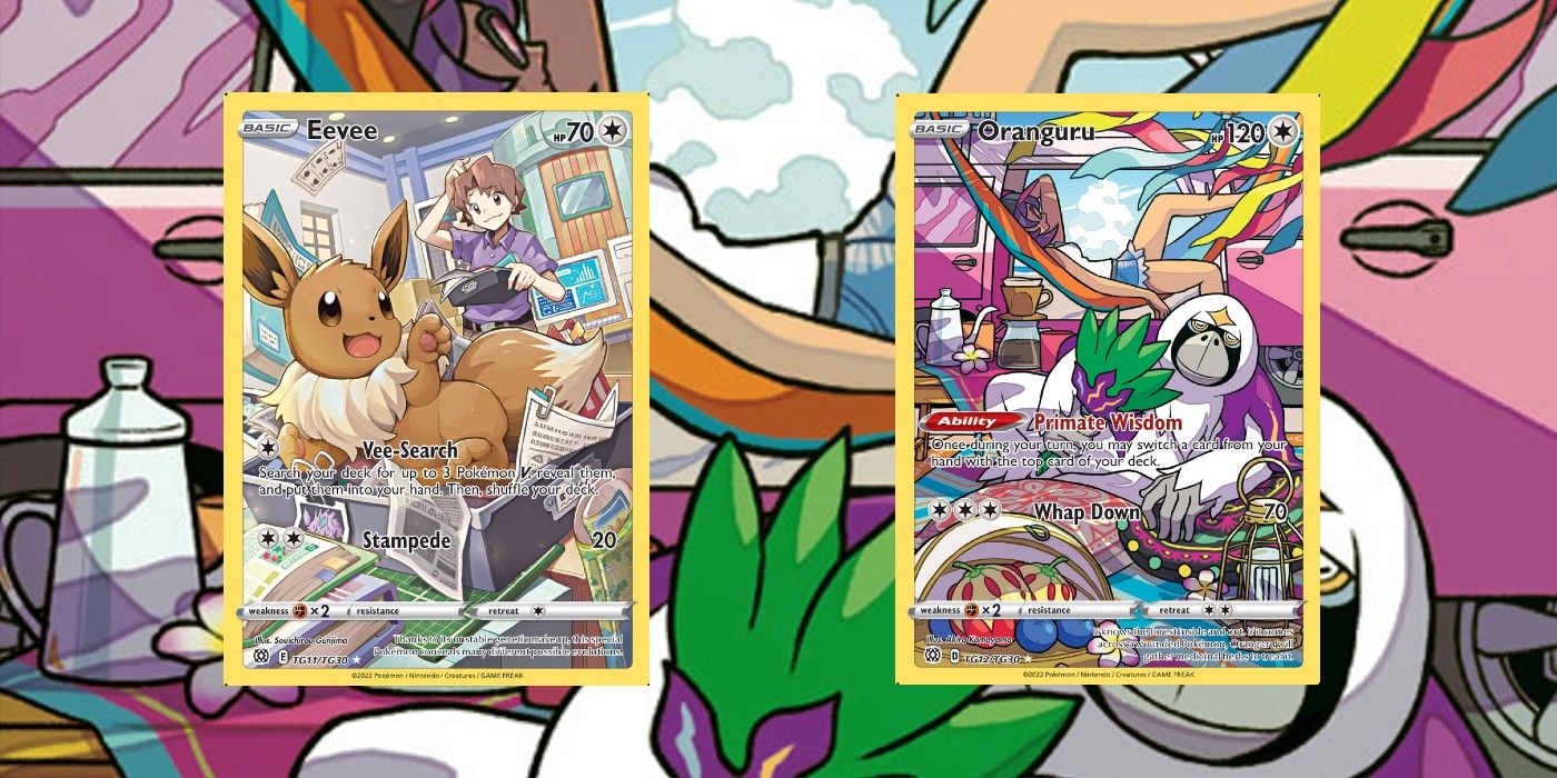 Pokéemon TCG Brilliant Stars Trainer Gallery: Eevee &amp; Oranguru.