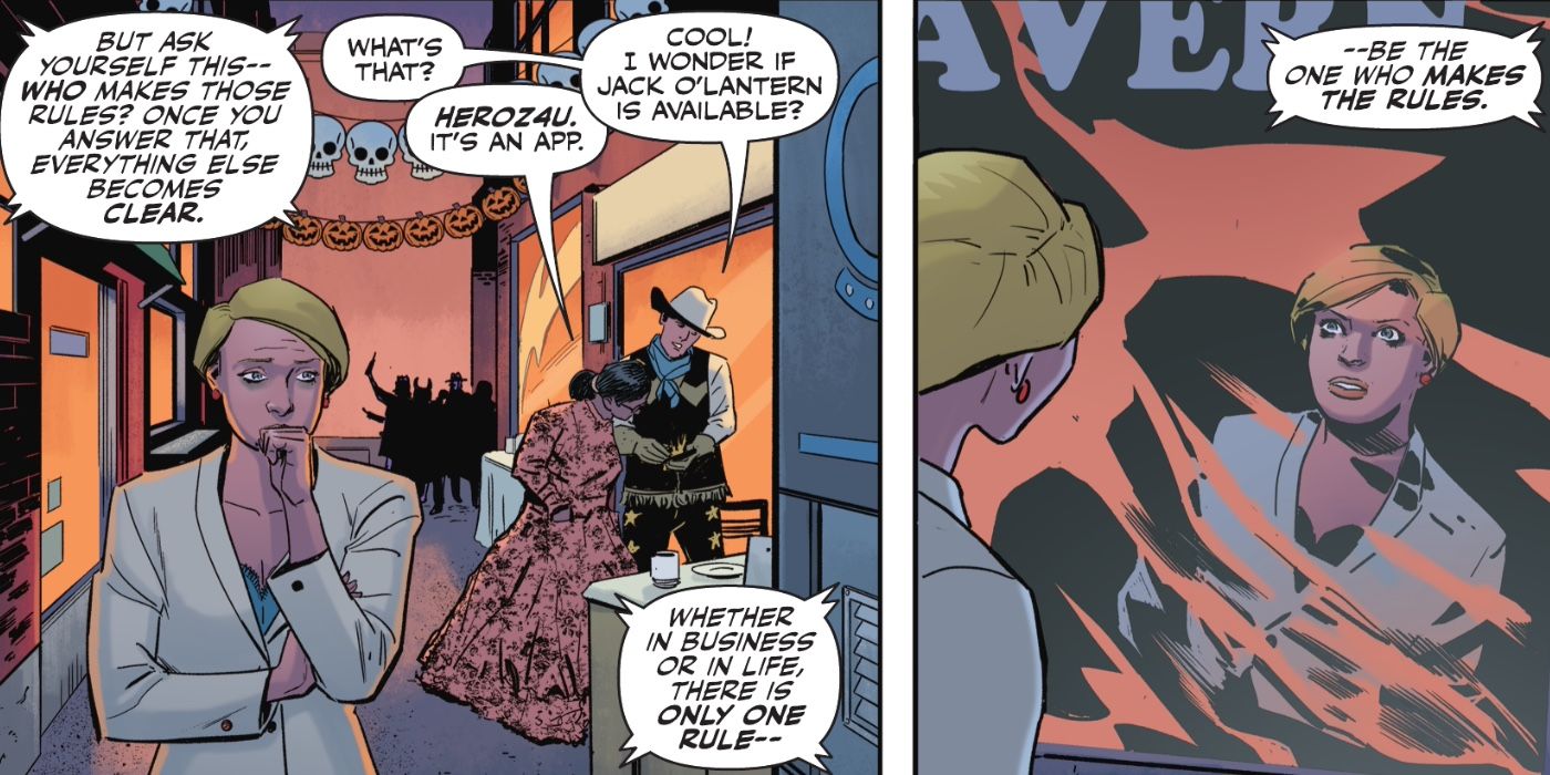 Power Girl listens to Maxwell Lord&rsquo;s audiobook