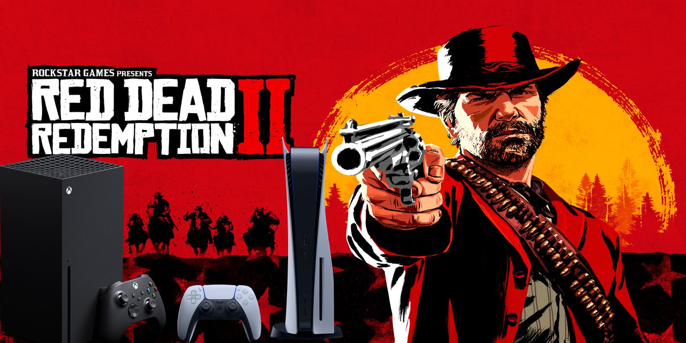Red Dead Redemption 2 title art with a PS5 & Xbox series X
