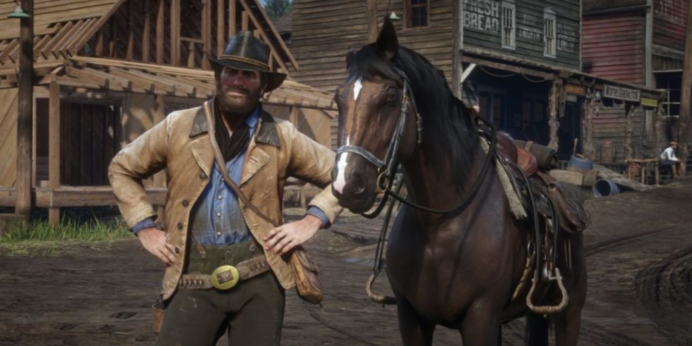 Red Dead Redemption 2 Arthur with his horse