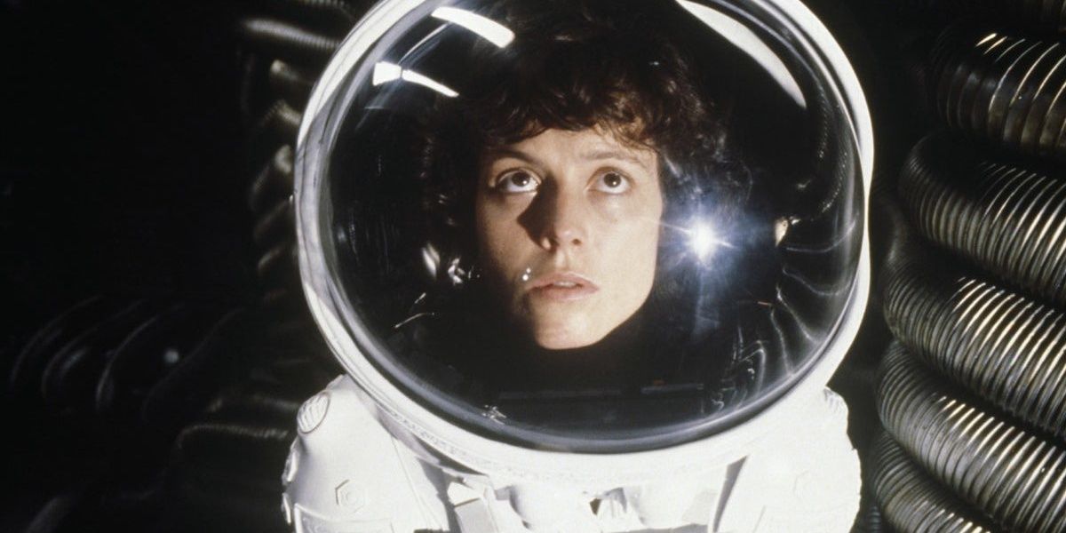 Ripley wears a spacesuit in Alien