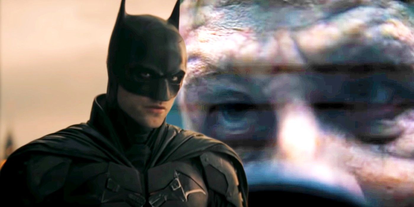 Robert Pattinson as Batman and Barry Keoghan as Joker in The Batman