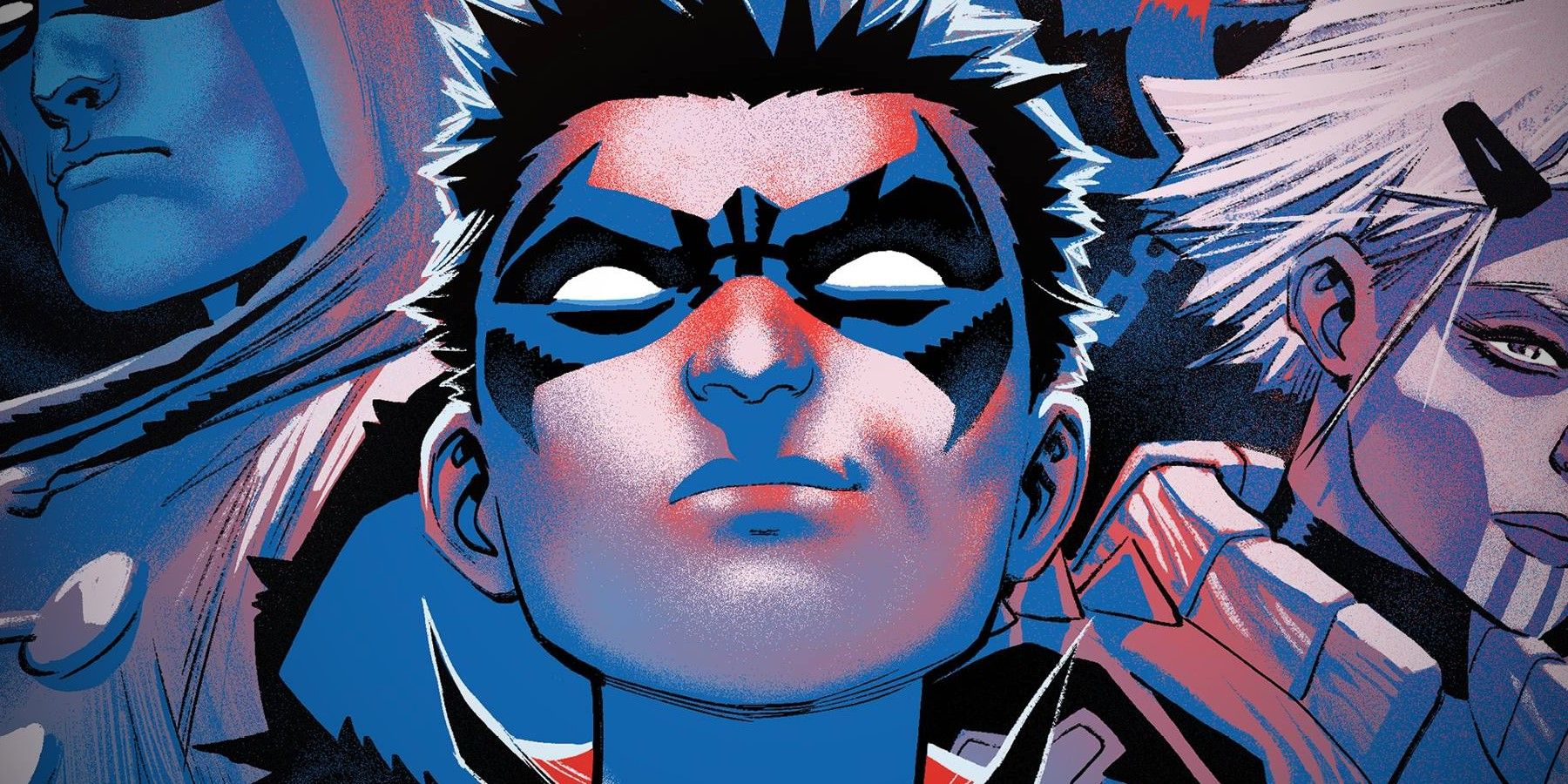 Damian Wayne in Blue and Red Comic Art