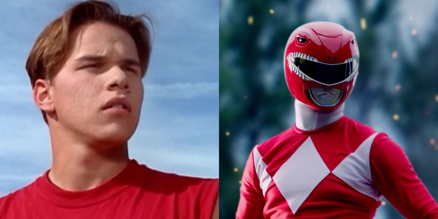 Split Image of Rocky, The Second Red Ranger, From Mighty Morphin Power Rangers