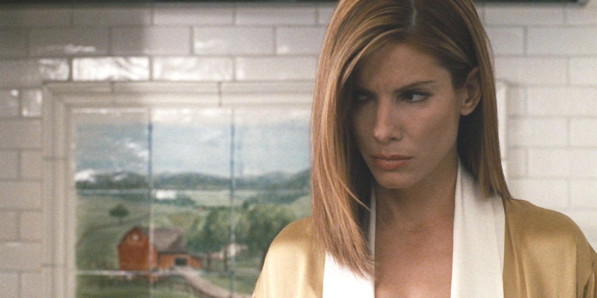 Sandra Bullock looking angry in Crash Cropped