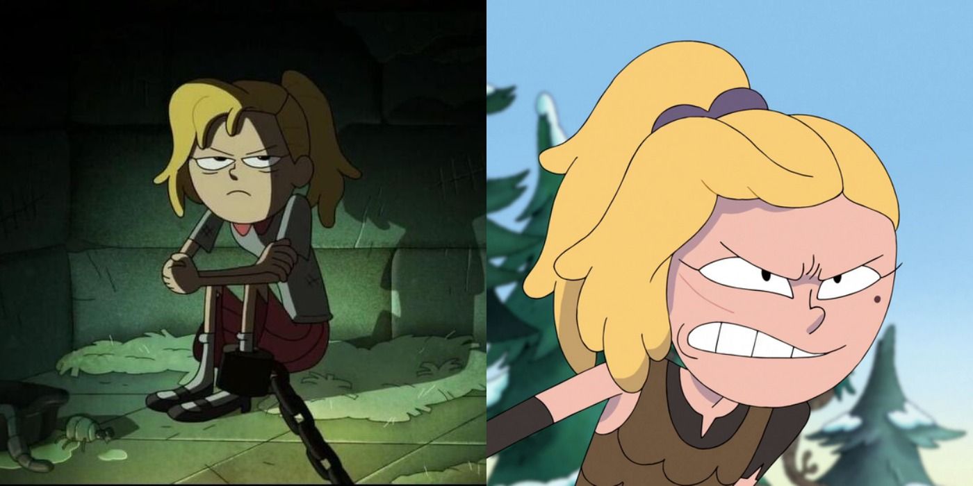 Split Image Of Sasha Waybright From Season 1 and Season 2 Of Amphibia