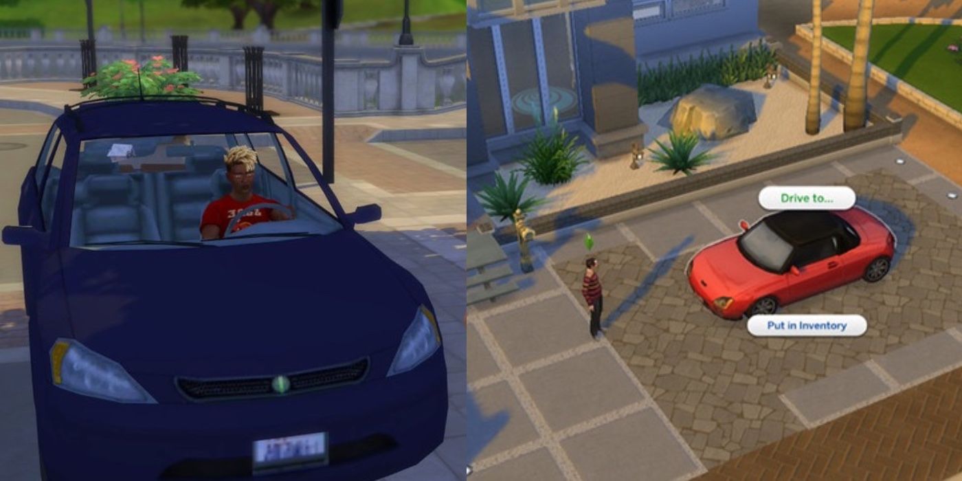 Sim in car, sim standing near car and options to drive