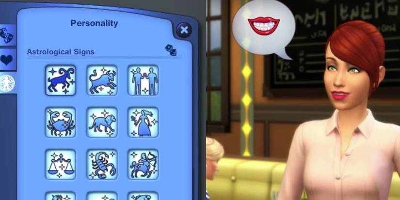 List of zodiac signs menu, Sim talking with smiley face